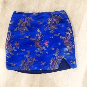 Jacquard satin mini skirt